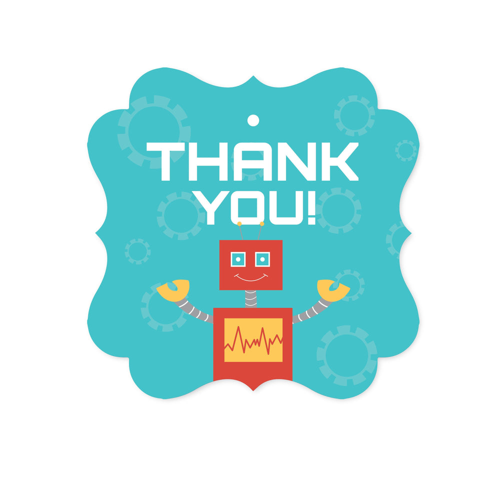 Andaz Press Robot Birthday Fancy Frame Gift Tags-Set of 24-Andaz Press-Thank You-