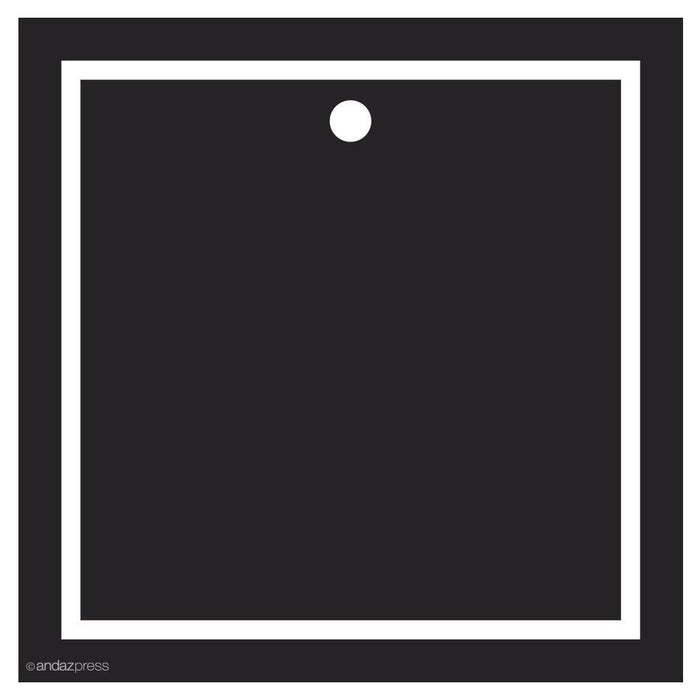 Andaz Press Solid Color Square Blank Gift Tags-Set of 24-Andaz Press-Black-