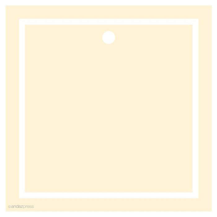 Andaz Press Solid Color Square Blank Gift Tags-Set of 24-Andaz Press-Ivory-