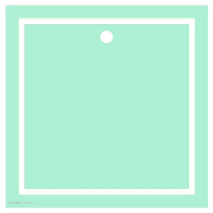 Andaz Press Solid Color Square Blank Gift Tags-Set of 24-Andaz Press-Mint Green-