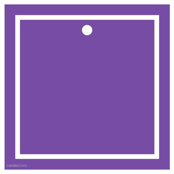 Andaz Press Solid Color Square Blank Gift Tags-Set of 24-Andaz Press-Purple-