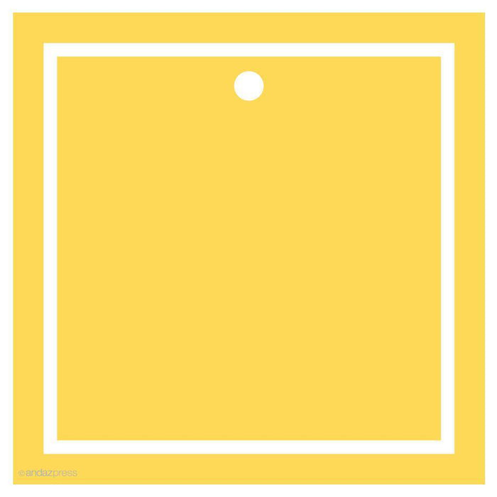 Andaz Press Solid Color Square Blank Gift Tags-Set of 24-Andaz Press-Yellow-