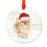 Animal Pet Dog Metal Christmas Ornament, Wire with Santa Hat-Set of 1-Andaz Press-Wire Haired Jack-