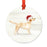 Animal Pet Dog Metal Christmas Ornament, Wire with Santa Hat-Set of 1-Andaz Press-Wire Haired Jack-
