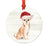 Animal Pet Dog Metal Christmas Ornament, Wire with Santa Hat-Set of 1-Andaz Press-Wire Haired Jack-