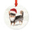 Animal Pet Dog Metal Christmas Ornament, Wire with Santa Hat-Set of 1-Andaz Press-Wire Haired Jack-