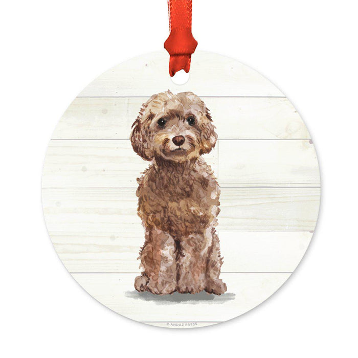 Animal Pet Dog Metal Christmas Ornament, Wire with Santa Hat-Set of 1-Andaz Press-Wire Haired Jack-
