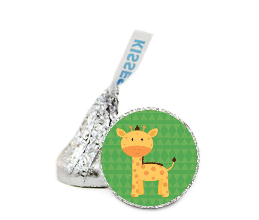 Animals & Shapes Hershey's Kisses Baby Shower Stickers-Set of 216-Andaz Press-Giraffe-