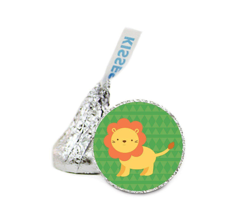 Animals & Shapes Hershey's Kisses Baby Shower Stickers-Set of 216-Andaz Press-Lion-