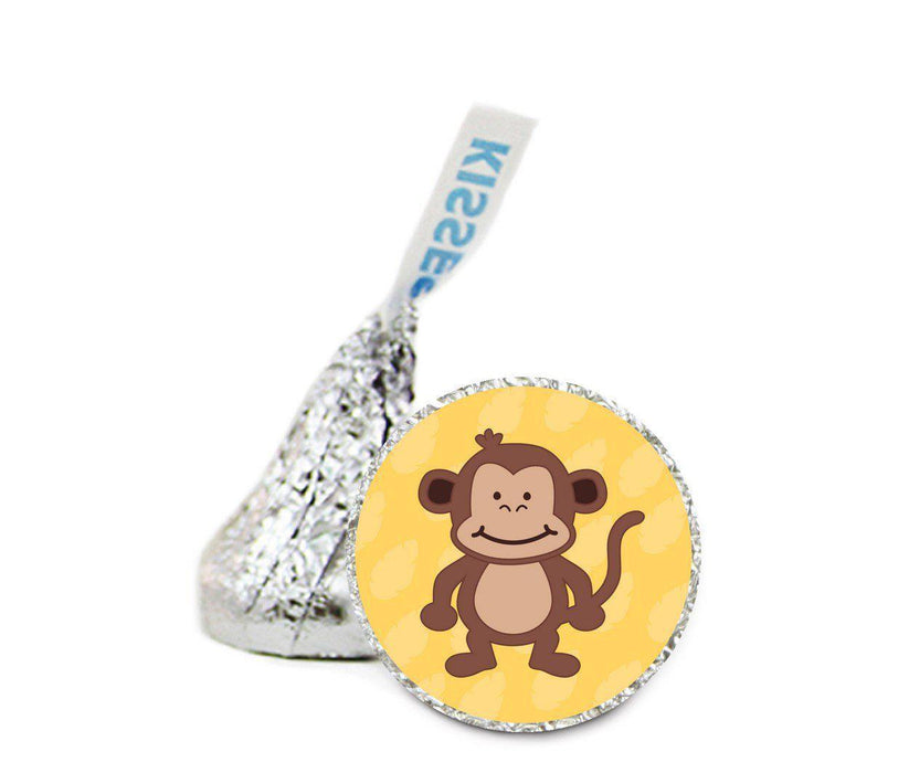 Animals & Shapes Hershey's Kisses Baby Shower Stickers-Set of 216-Andaz Press-Monkey-