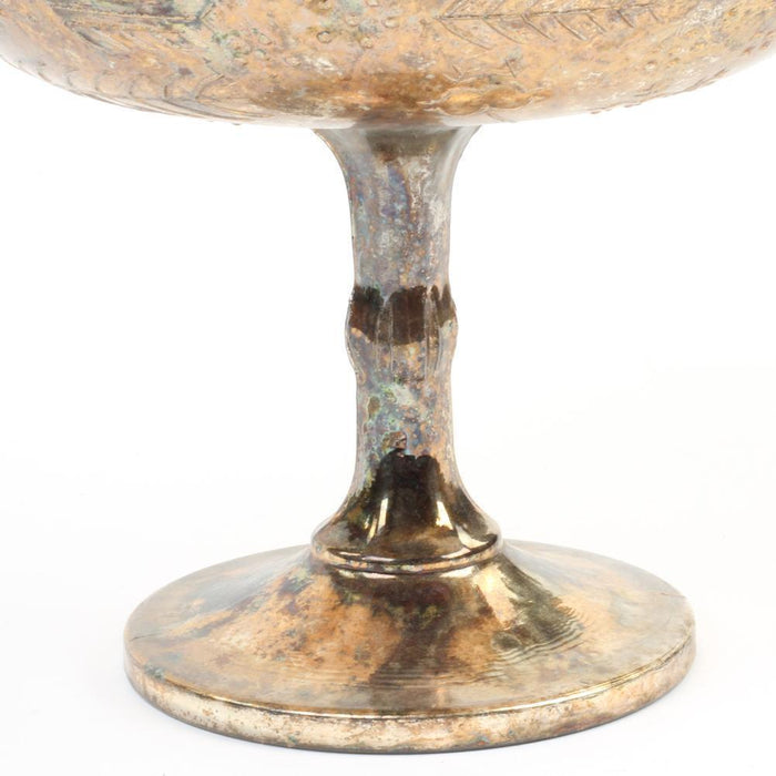 Antique Burnt Gold Glass Compote Vase Flower Bowl Centerpiece-Set of 1-Koyal Wholesale-4.5" D x 4.5" H-