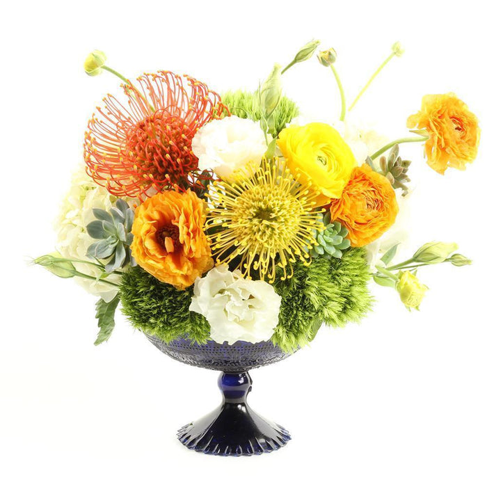 Antique Glass Compote Bowl Pedestal Flower Bowl Centerpiece, Set of 1-Set of 1-Koyal Wholesale-Rose Gold-7" D x 5" H-