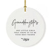 Antique Handdrawn Grand Daughter Round Ceramic Porcelain Ornament Collection-Set of 1-Andaz Press-Best Friend-
