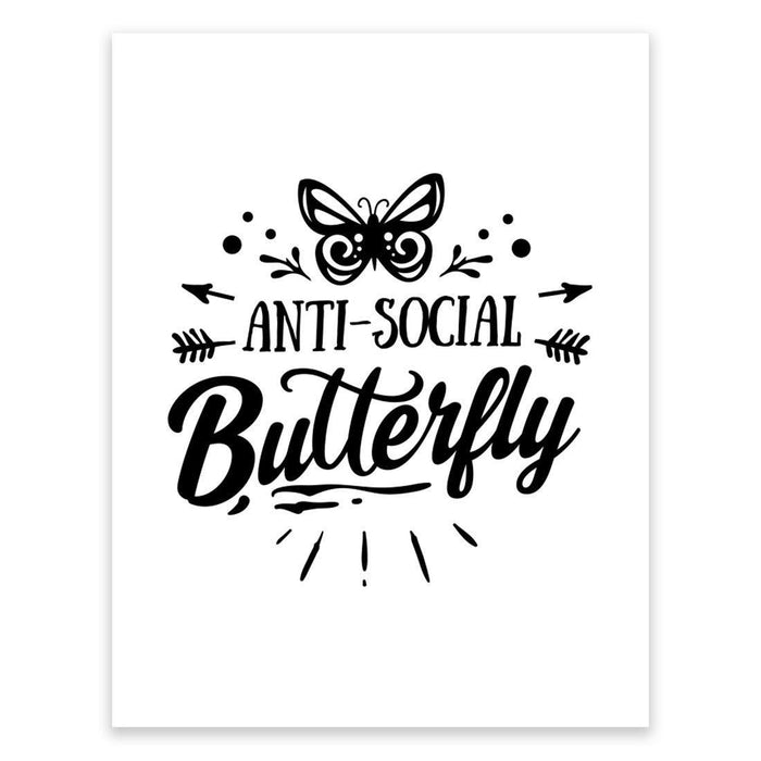 Antisocial Wall Art Collection-Set of 1-Andaz Press-Butterfly-