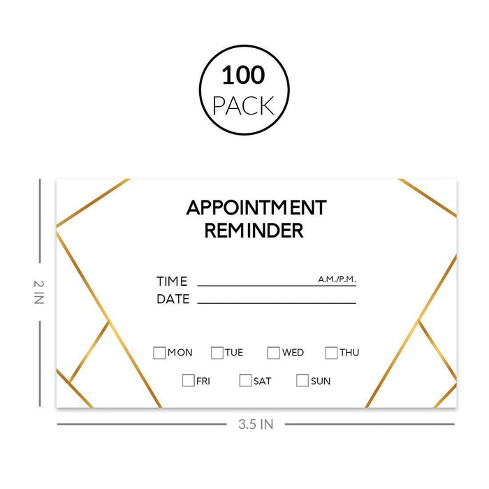 Appointment Business Cards for Hair Salon, Client Reminder, Office, Massage, Grooming, Dental, Medical Doctor-Set of 100-Andaz Press-Geometric Lines-