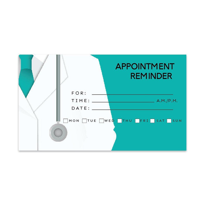Appointment Business Cards for Hair Salon, Client Reminder, Office, Massage, Grooming, Dental, Medical Doctor-Set of 100-Andaz Press-Medical-