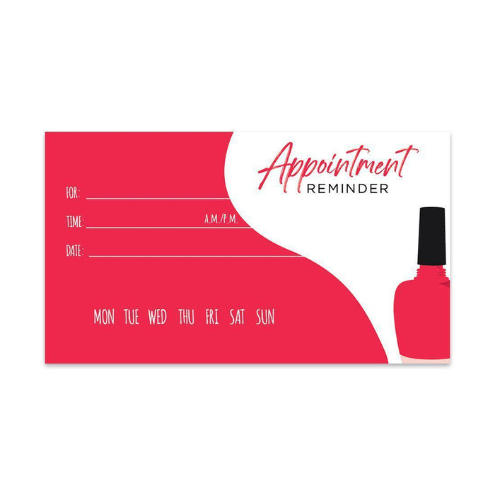 Appointment Business Cards for Hair Salon, Client Reminder, Office, Massage, Grooming, Dental, Medical Doctor-Set of 100-Andaz Press-Nail Salon-