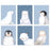 Arctic Animals Nursery Room Hanging Wall Art-Set of 6-Andaz Press-Winter Aqua Snow Flakes, Penguin, Owl, Winter Fox, Bear, Seal-