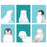 Arctic Animals Nursery Room Hanging Wall Art-Set of 6-Andaz Press-Winter Aqua Snow Flakes, Penguin, Owl, Winter Fox, Bear, Seal-
