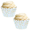 Baby Blue with Pink and White Dots Cupcake Wrappers-set of 24-Andaz Press-