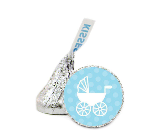 Baby Carriage Hershey's Kiss Baby Shower Stickers-Set of 216-Andaz Press-Boy-