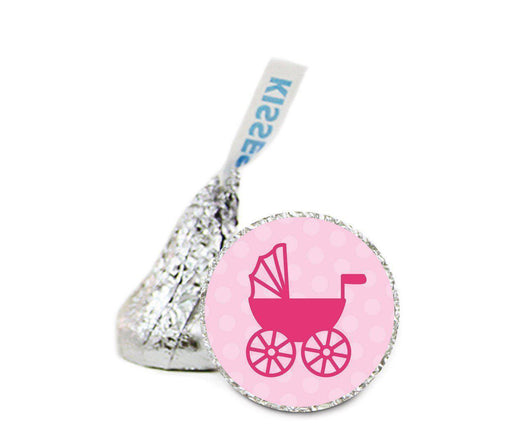 Baby Carriage Hershey's Kiss Baby Shower Stickers-Set of 216-Andaz Press-Girl-
