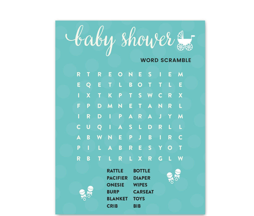 Baby & Co. Baby Shower Games & Fun Activities-Set of 1-Andaz Press-Diaper Thoughts-