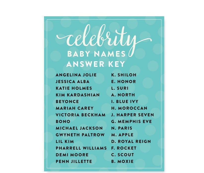 Baby & Co. Baby Shower Games & Fun Activities-Set of 1-Andaz Press-Celebrity Name Game-