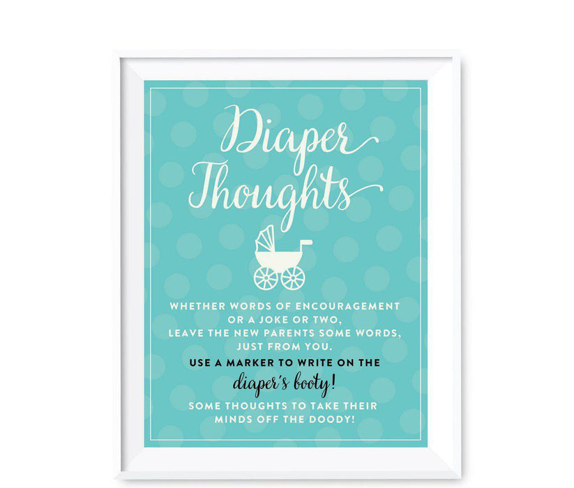 Baby & Co. Baby Shower Games & Fun Activities-Set of 1-Andaz Press-Diaper Thoughts-