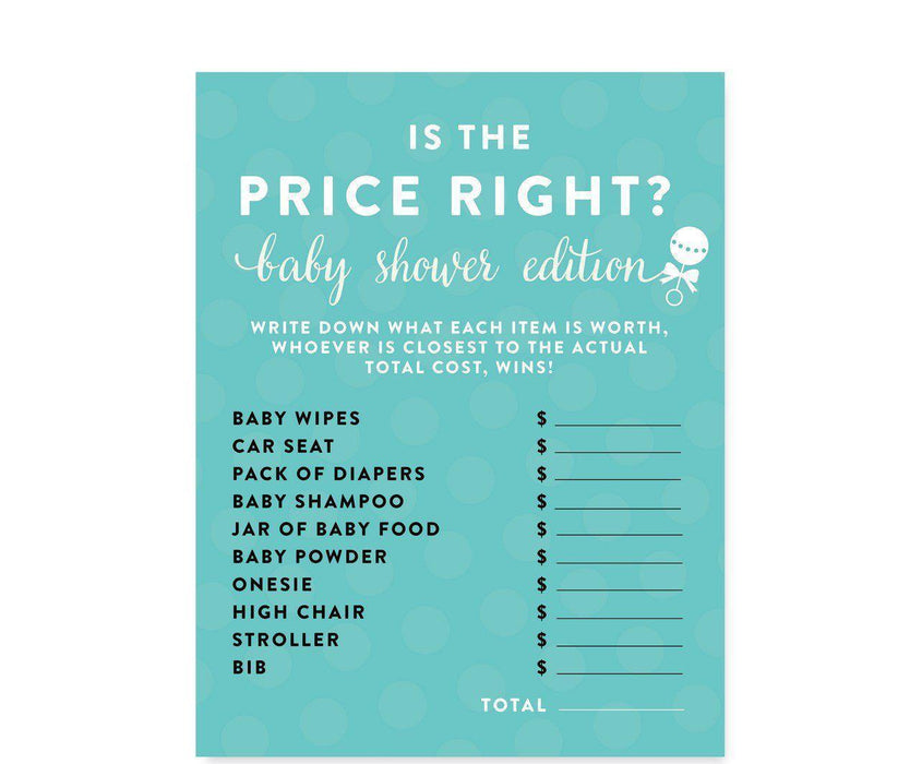 Baby & Co. Baby Shower Games & Fun Activities-Set of 1-Andaz Press-Is The Price Right?-
