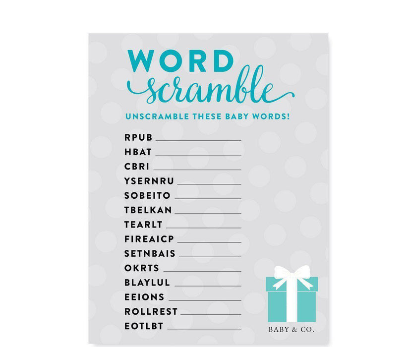 Baby & Co. Baby Shower Games & Fun Activities-Set of 1-Andaz Press-Word Scramble-