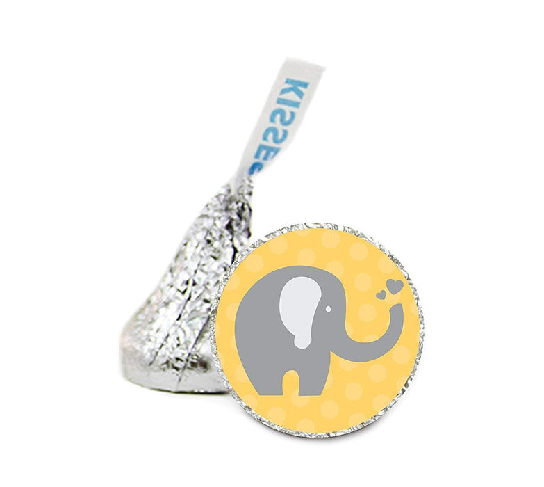 Baby Elephant Hershey's Kiss Baby Shower Stickers-Set of 216-Andaz Press-Girl-