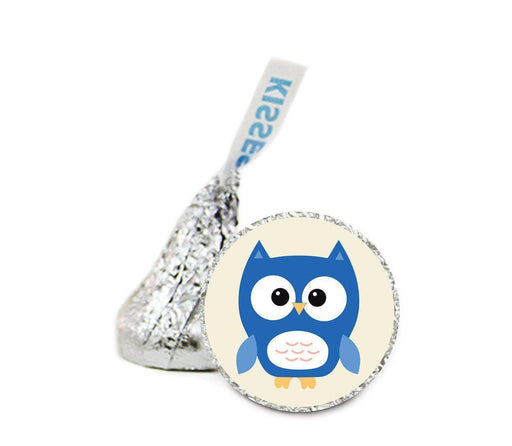 Baby Owl Hershey's Kiss Baby Shower Stickers-Set of 216-Andaz Press-Boy-
