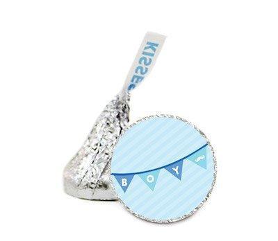 Baby Pennant Hershey's Kiss Baby Shower Stickers-Set of 216-Andaz Press-Boy-