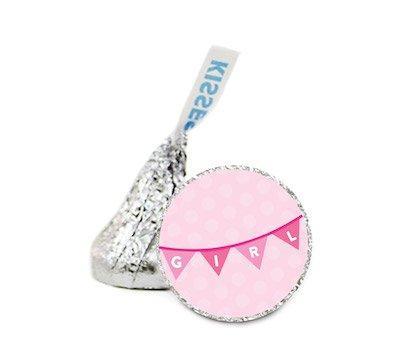Baby Pennant Hershey's Kiss Baby Shower Stickers-Set of 216-Andaz Press-Girl-