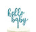Baby Shower Hello Baby Glitter Acrylic Cake Toppers-Set of 1-Andaz Press-Gold-