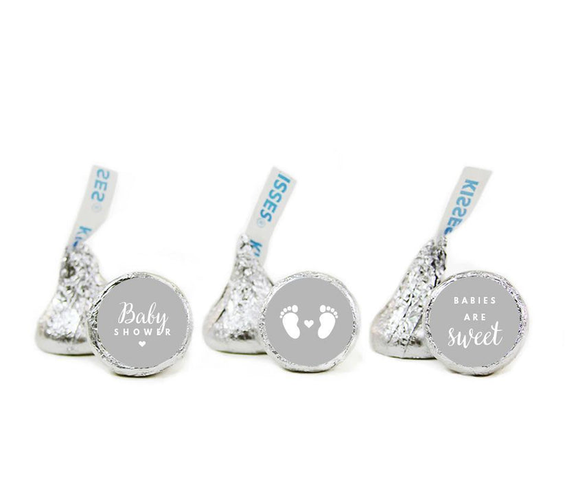 Baby Shower Hershey's Kisses Stickers-Set of 216-Andaz Press-Gray-