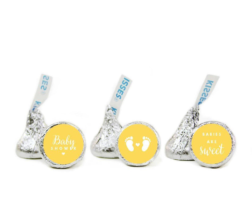 Baby Shower Hershey's Kisses Stickers-Set of 216-Andaz Press-Yellow-