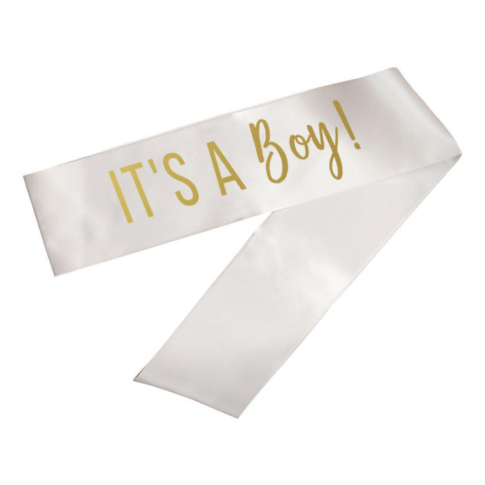 Baby Shower Party Sashes-Set of 1-Andaz Press-It's A Boy-