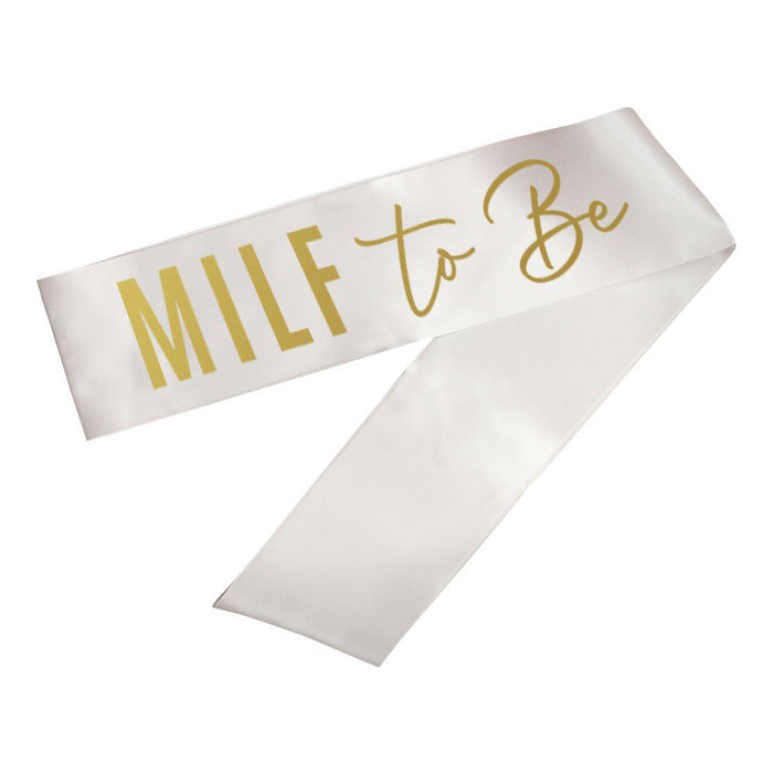 Baby Shower Party Sashes-Set of 1-Andaz Press-MILF To Be-