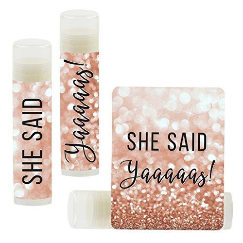 Bachelorette Faux Rose Gold Glitter Shimmer, Lip Balm Favors-Set of 12-Andaz Press-Same Penis Forever-