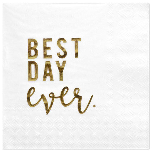 Best Day Ever Funny Cocktail Napkins-Set of 50-Andaz Press-Gold-