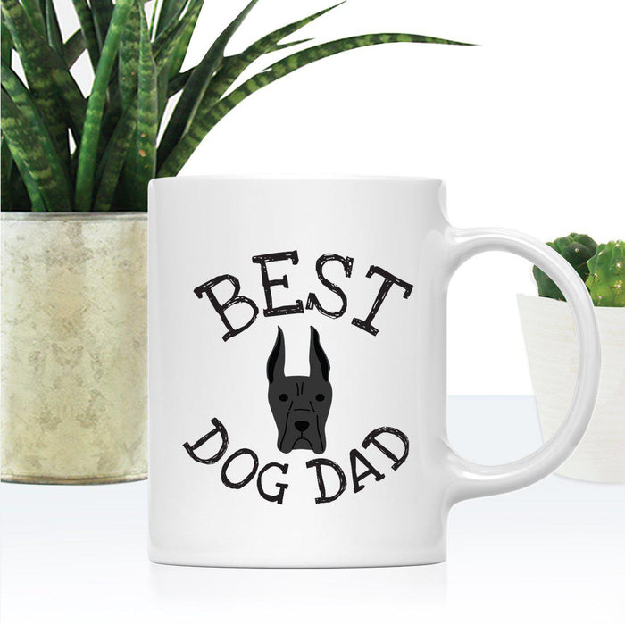 Best Dog Dad Dog Graphic Ceramic Coffee Mug-Set of 1-Andaz Press-Great Dane-