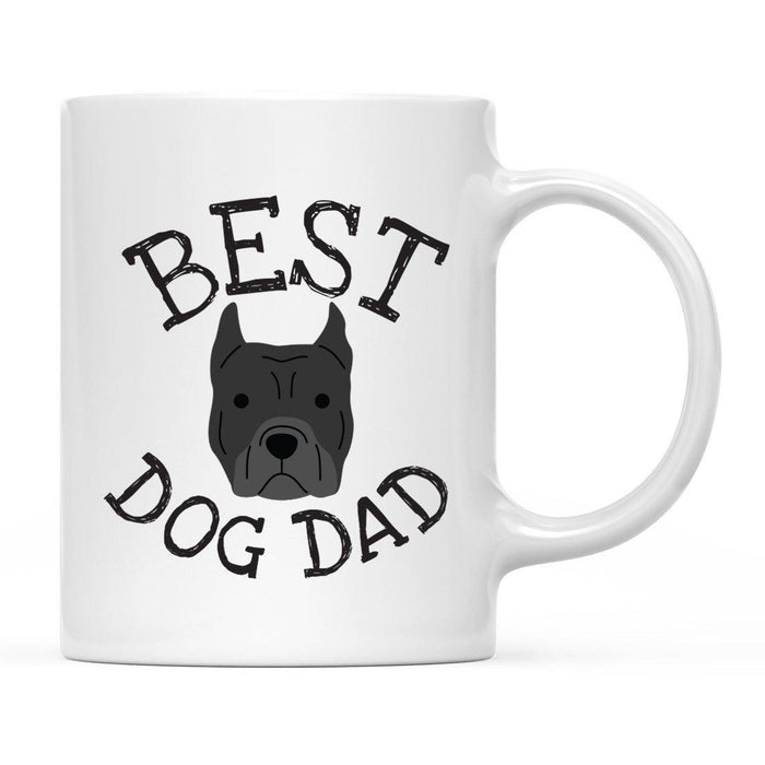 Best Dog Dad Dog Graphic Ceramic Coffee Mug-Set of 1-Andaz Press-American Pitbull-