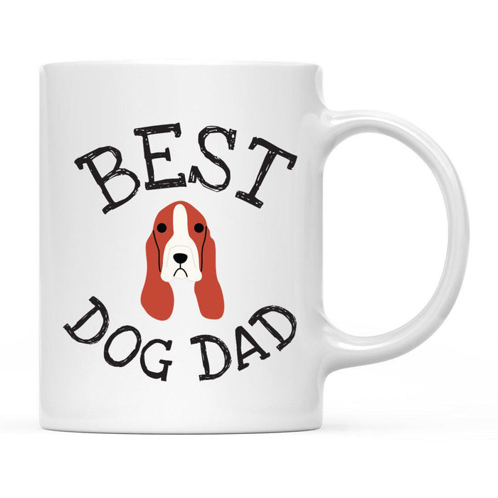 Best Dog Dad Dog Graphic Ceramic Coffee Mug-Set of 1-Andaz Press-Basset Hound-