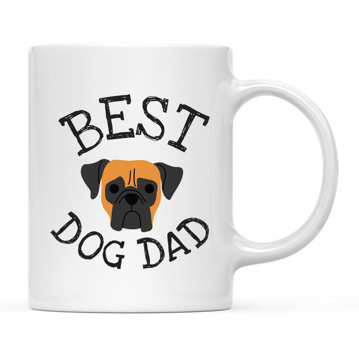 Best Dog Dad Dog Graphic Ceramic Coffee Mug-Set of 1-Andaz Press-Boxer-