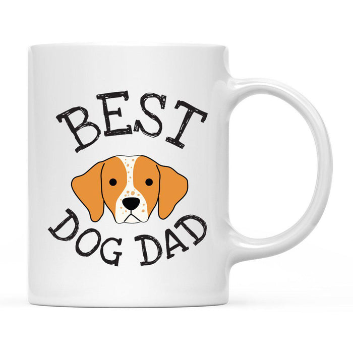 Best Dog Dad Dog Graphic Ceramic Coffee Mug-Set of 1-Andaz Press-Brittany Spaniel-