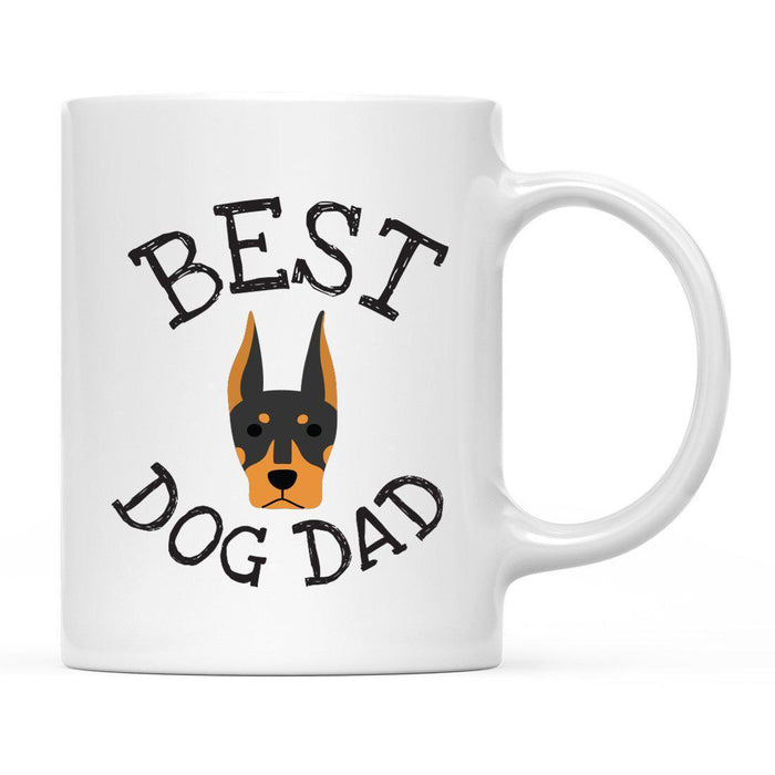Best Dog Dad Dog Graphic Ceramic Coffee Mug-Set of 1-Andaz Press-Doberman-