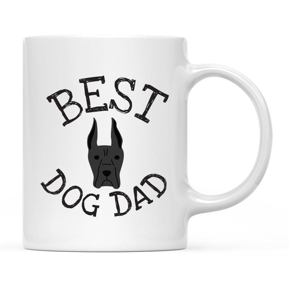 Best Dog Dad Dog Graphic Ceramic Coffee Mug-Set of 1-Andaz Press-Great Dane-