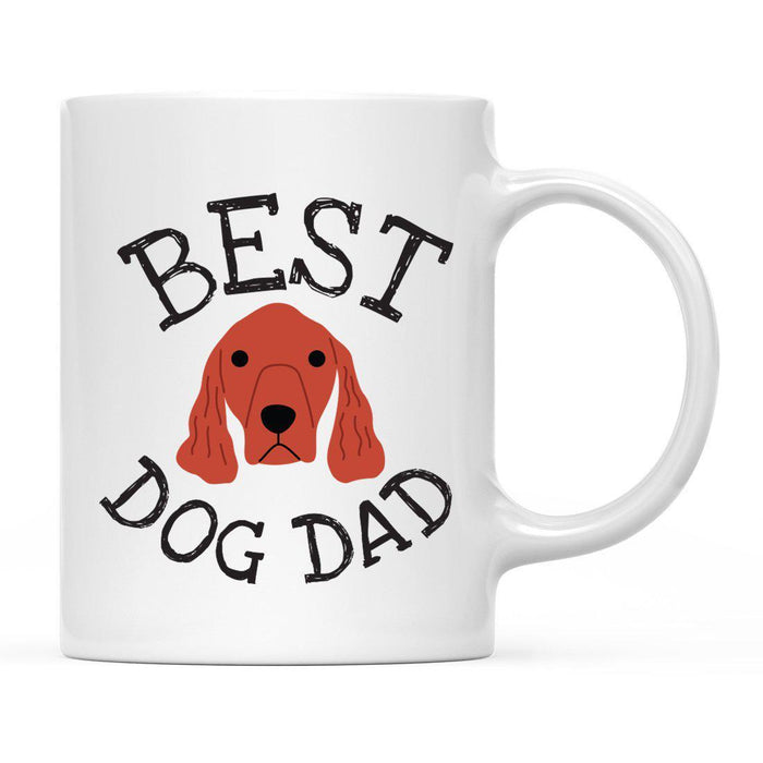 Best Dog Dad Dog Graphic Ceramic Coffee Mug-Set of 1-Andaz Press-Irish Setter-